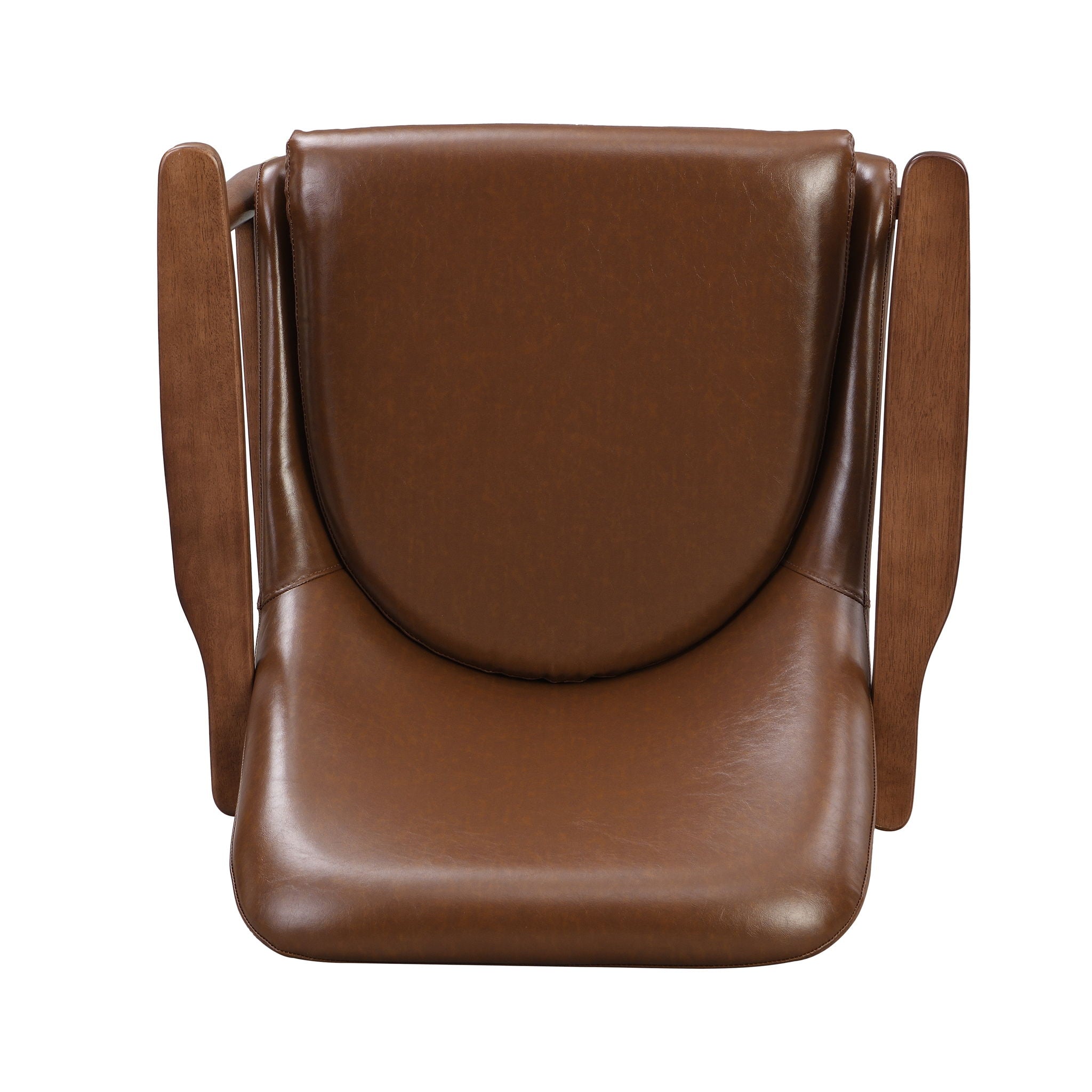 Mid - Century Accent Chair With Cushioned Seat, Brass Tipped Legs