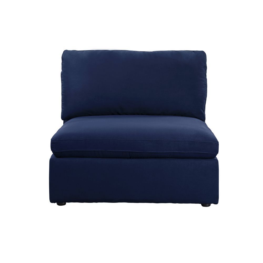ACME Crosby - Armless Chair - Blue Fabric | Meri Furniture