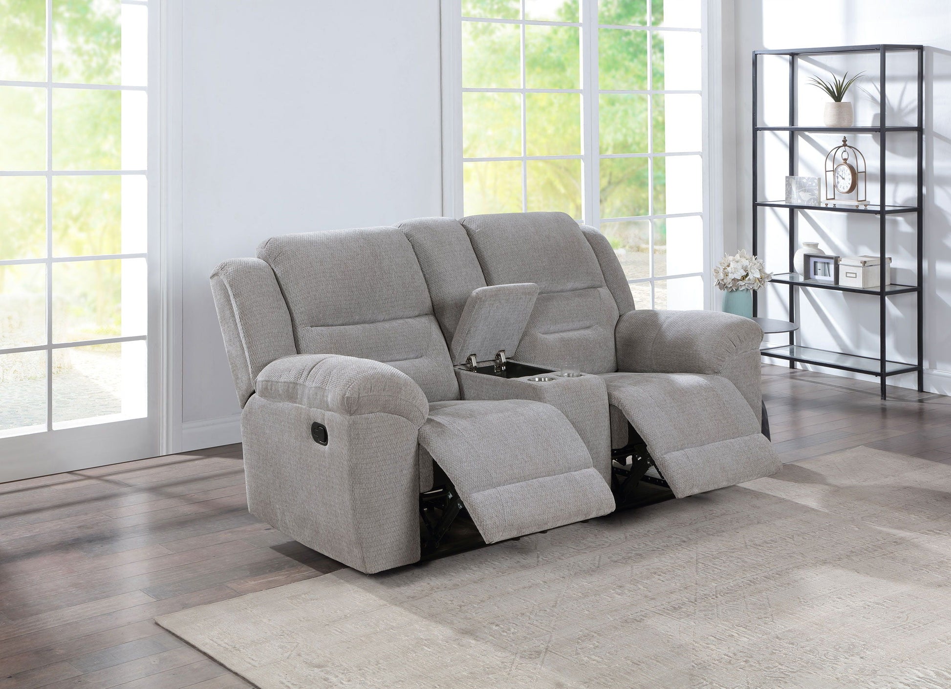 Coaster Fine Furniture Gilson - Chenille Upholstered Reclining Loveseat - Gray | Meri Furniture