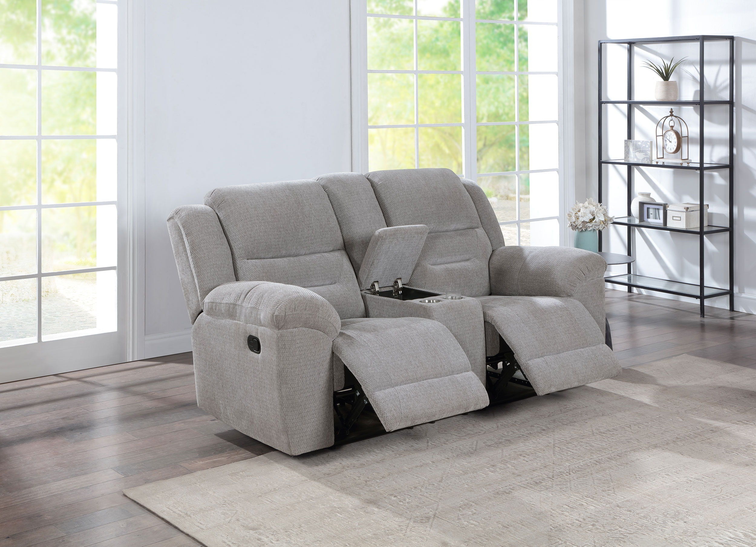 Coaster Fine Furniture Gilson - Chenille Upholstered Reclining Loveseat - Gray | Meri Furniture