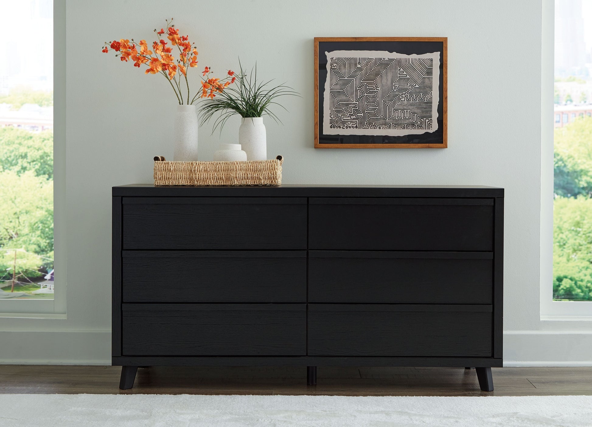 Signature Design by Ashley® Danziar - Black - Six Drawer Dresser | Meri Furniture
