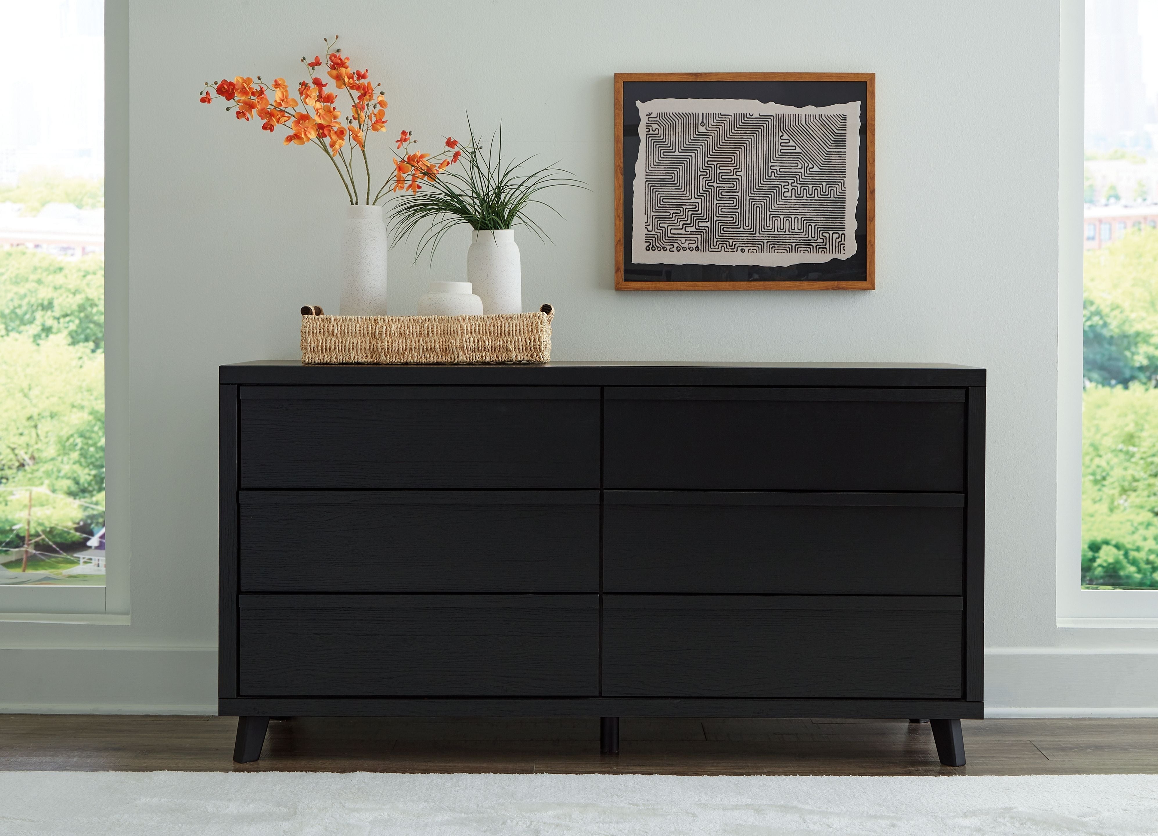 Signature Design by Ashley® Danziar - Black - Six Drawer Dresser | Meri Furniture