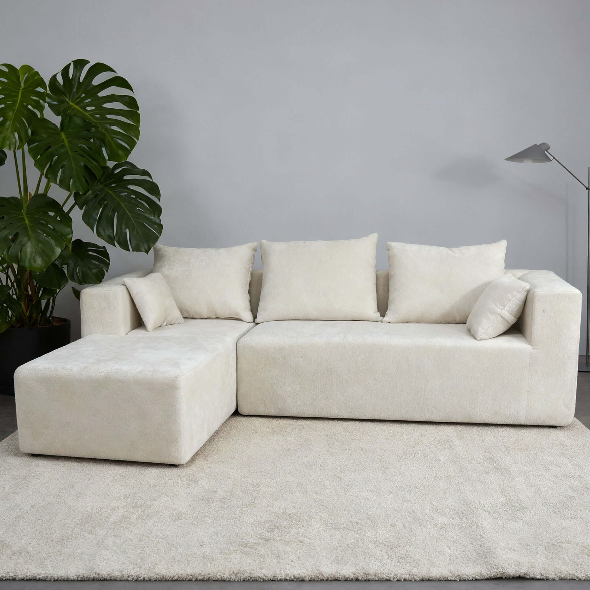 Modular Corner Sofa With Soft Linen Fabric