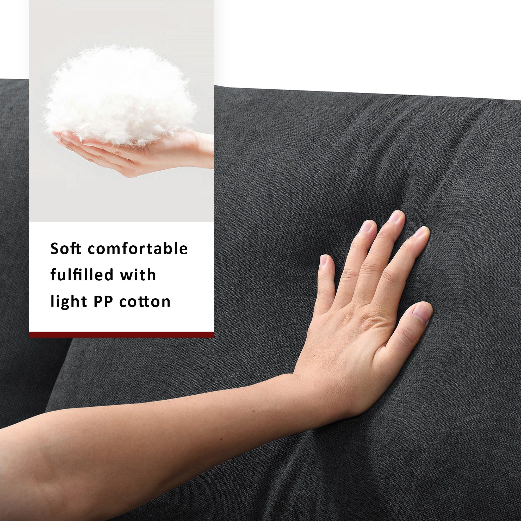 Modern Sectional Sofa With Throw Pillows, Cloud L Shaped Couch Set With Wide 4 Seat Comfy Couch Set With Movable Ottoman