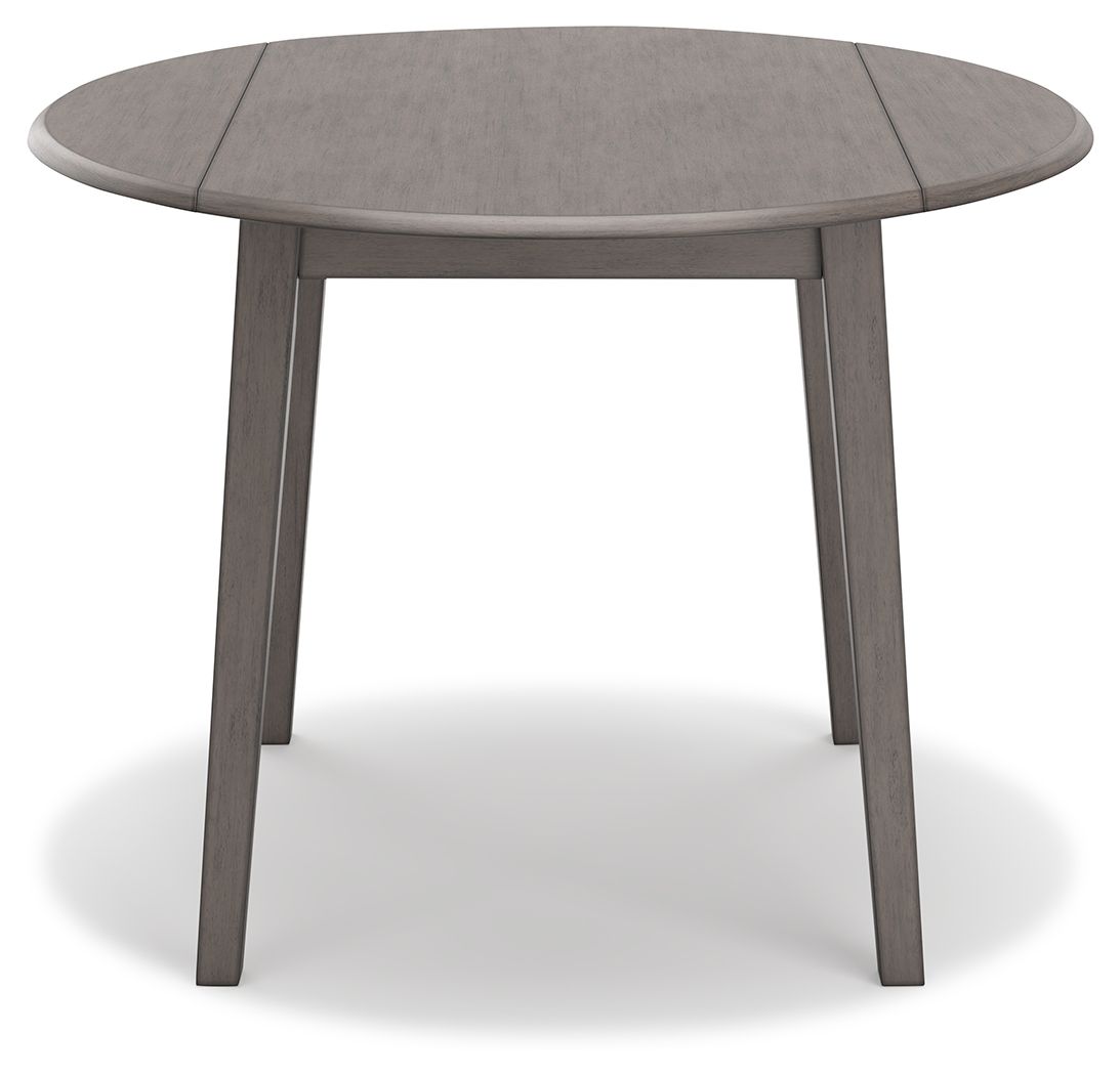 Signature Design by Ashley® Shullden - Gray - Round Drm Drop Leaf Table | Meri Furniture