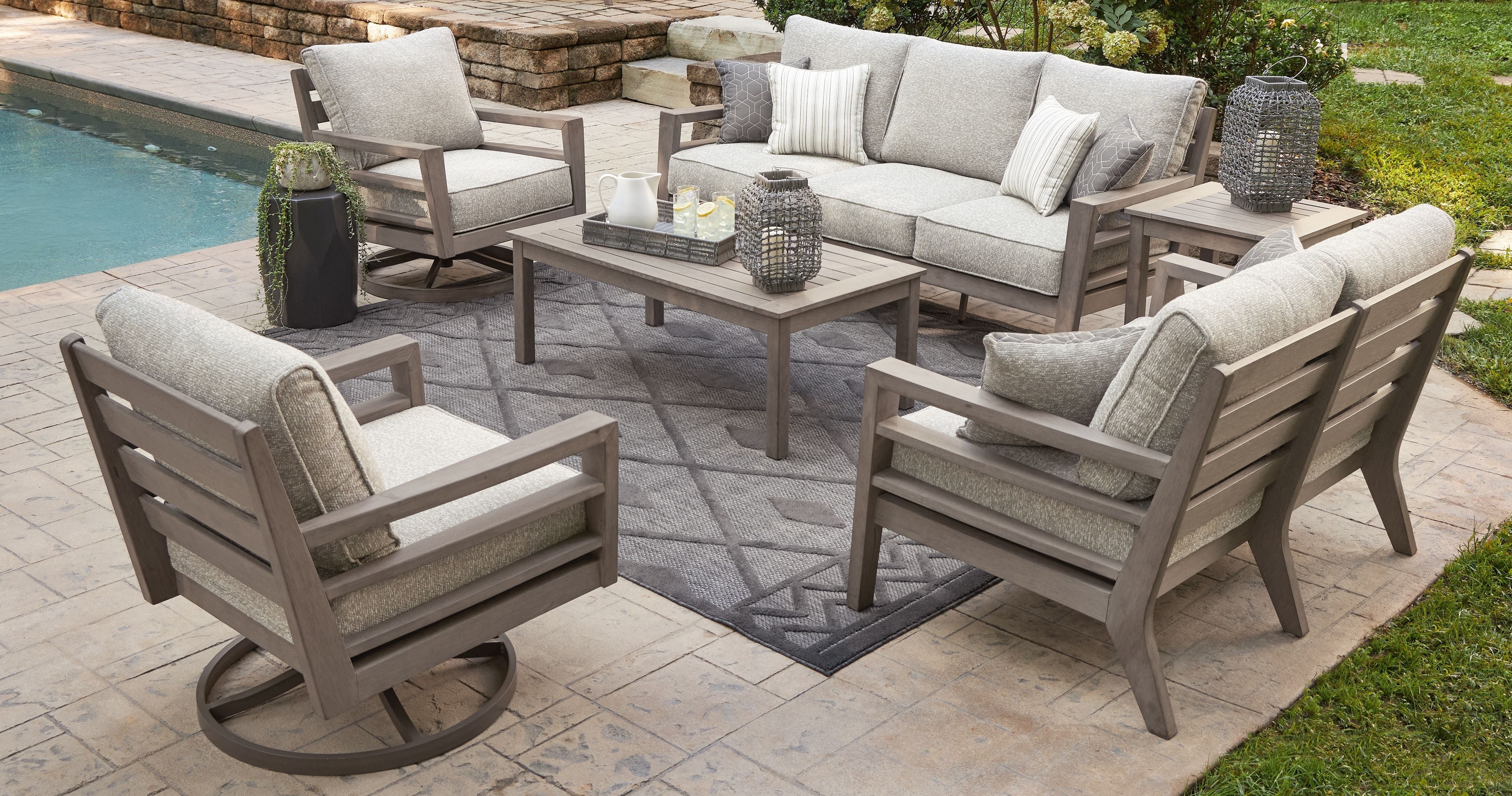 Signature Design by Ashley® Hillside Barn - Gray / Brown - 6 Pc. - Lounge Set | Meri Furniture