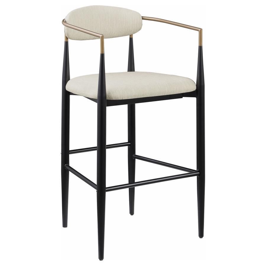 Coaster Fine Furniture Tina - Metal Pub Height Bar Stool With Upholstered Back And Seat (Set of 2) | Meri Furniture