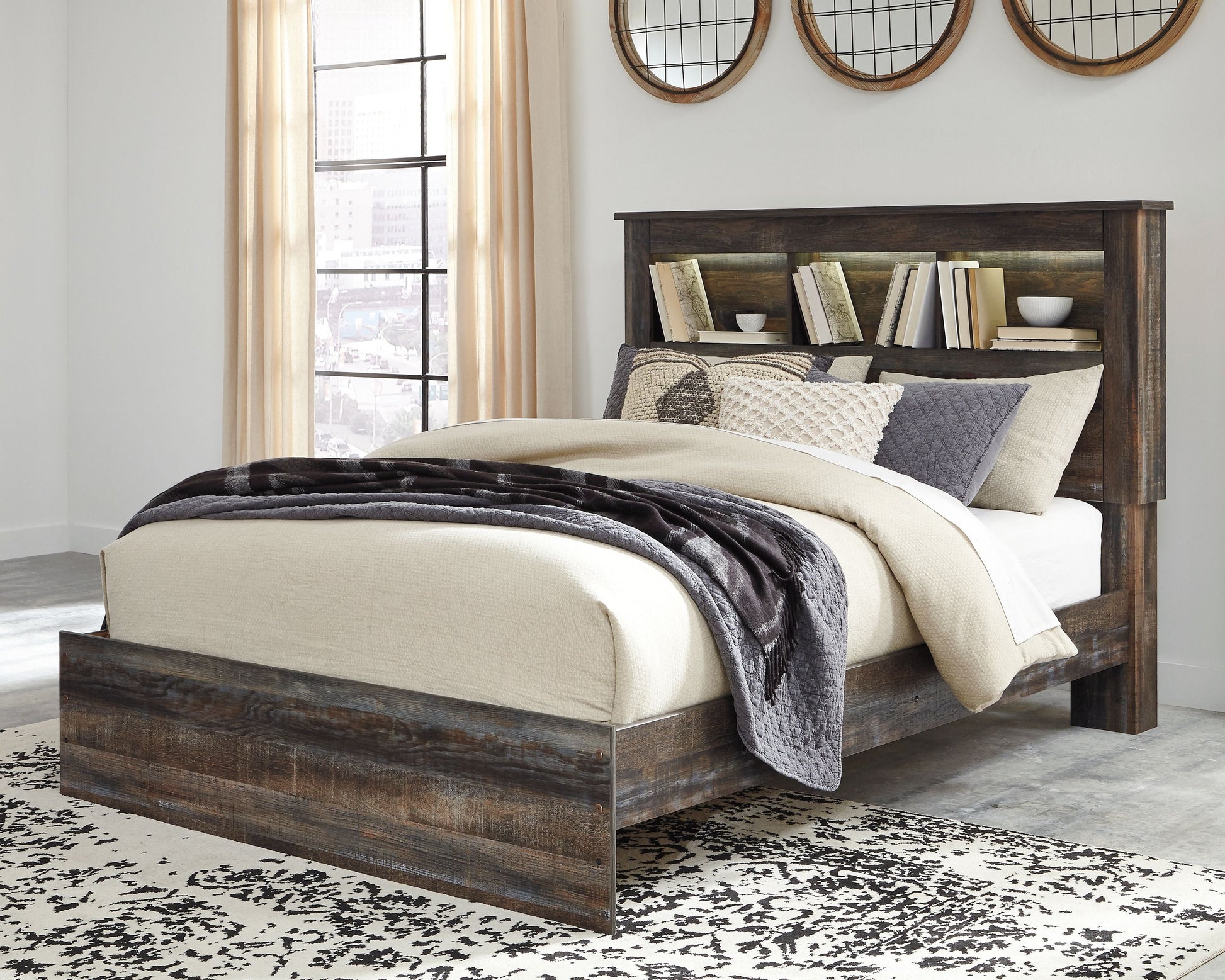 Signature Design by Ashley® Drystan - Panel Bookcase Bed | Meri Furniture