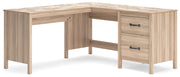 Signature Design by Ashley® Battelle - Tan - 60" Home Office Desk With Return | Meri Furniture