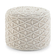 Coates - Round Macrame Pouf - Natural
