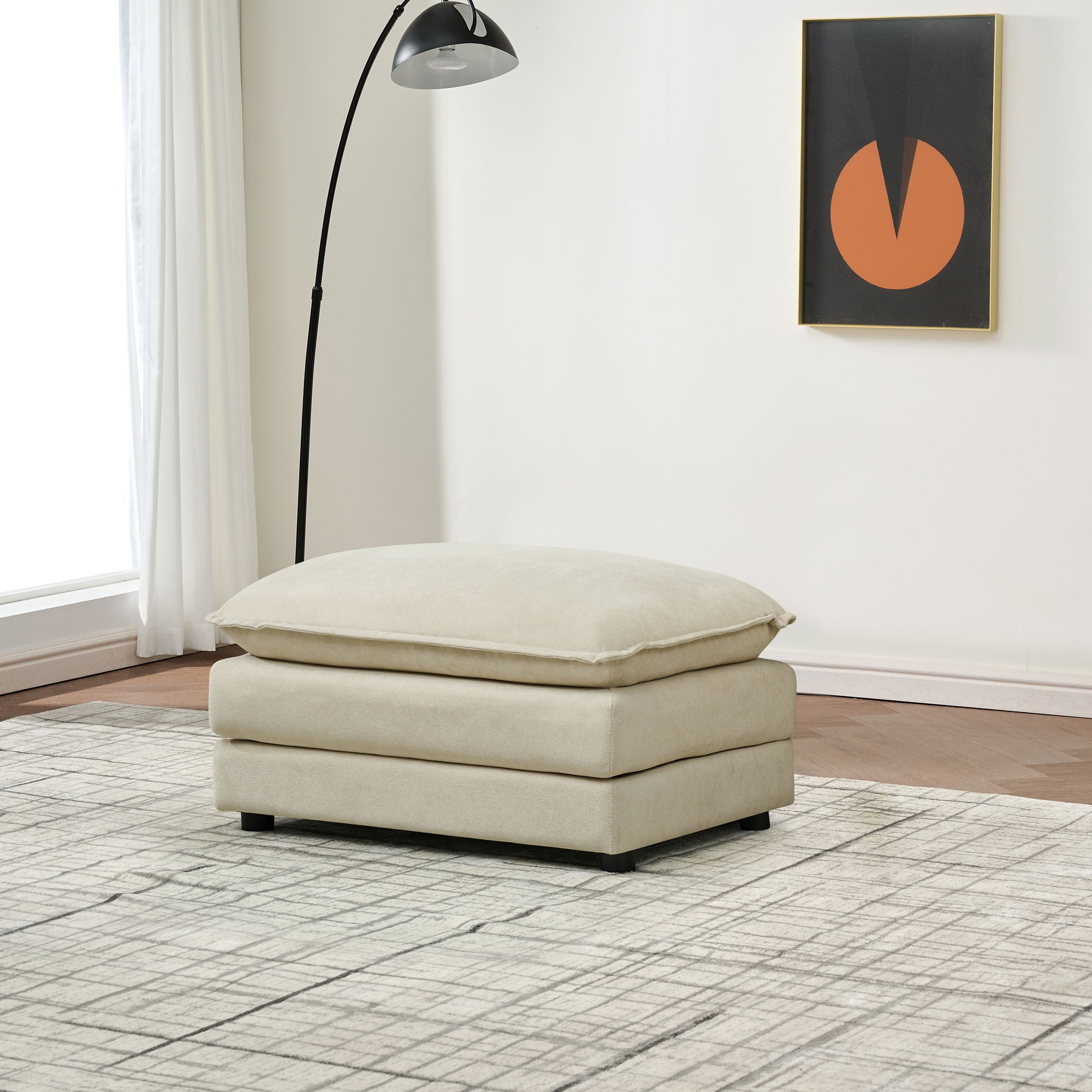 Modular Ottoman Style Deep Seat Sofa With Cushions