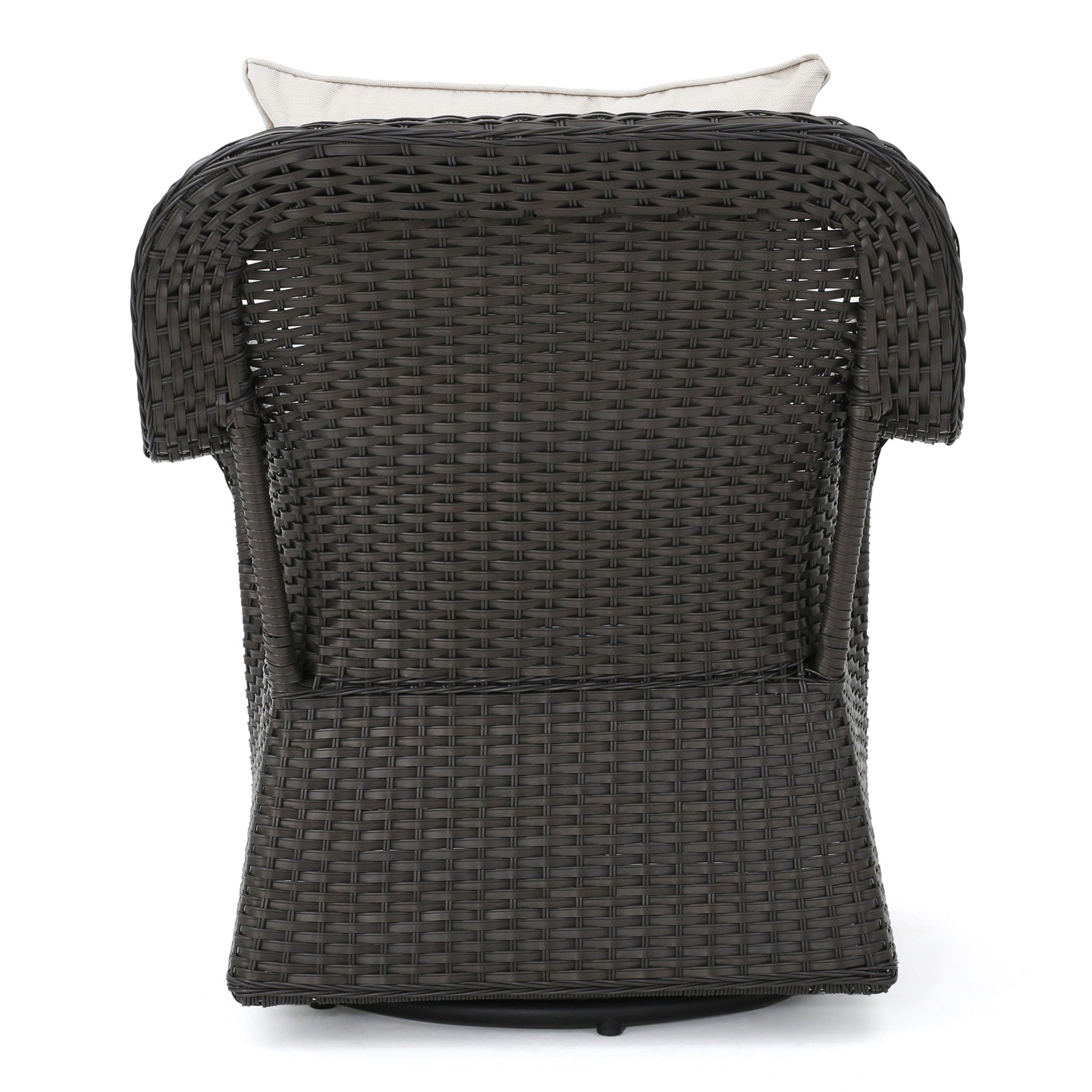 Amaya - Outdoor Swivel Rocker Chair With Water Resistant Cushions - Brown / Beige