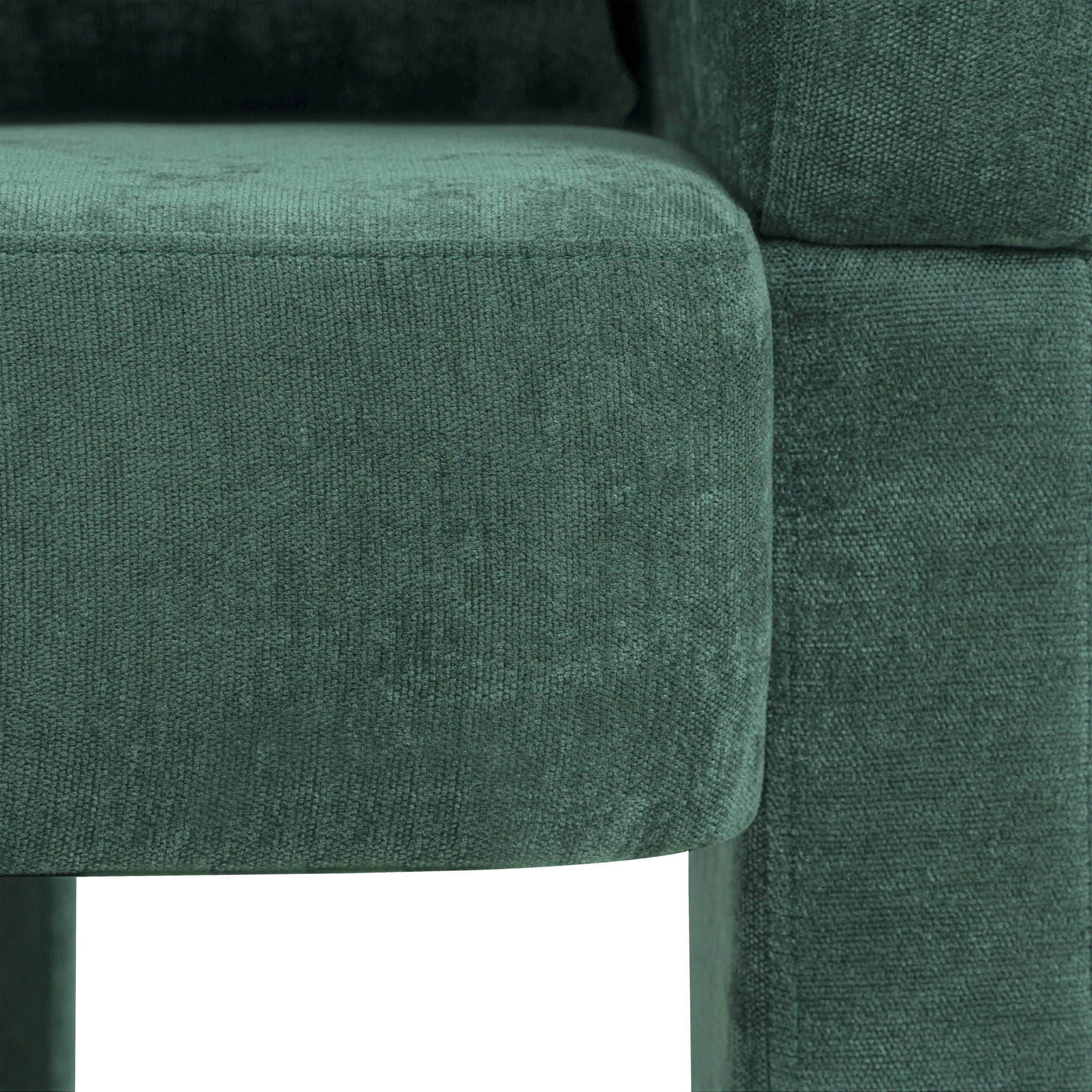 Modern 3 Leg Chenille Accent Chair With Ergonomic Arms & Removable Pillow