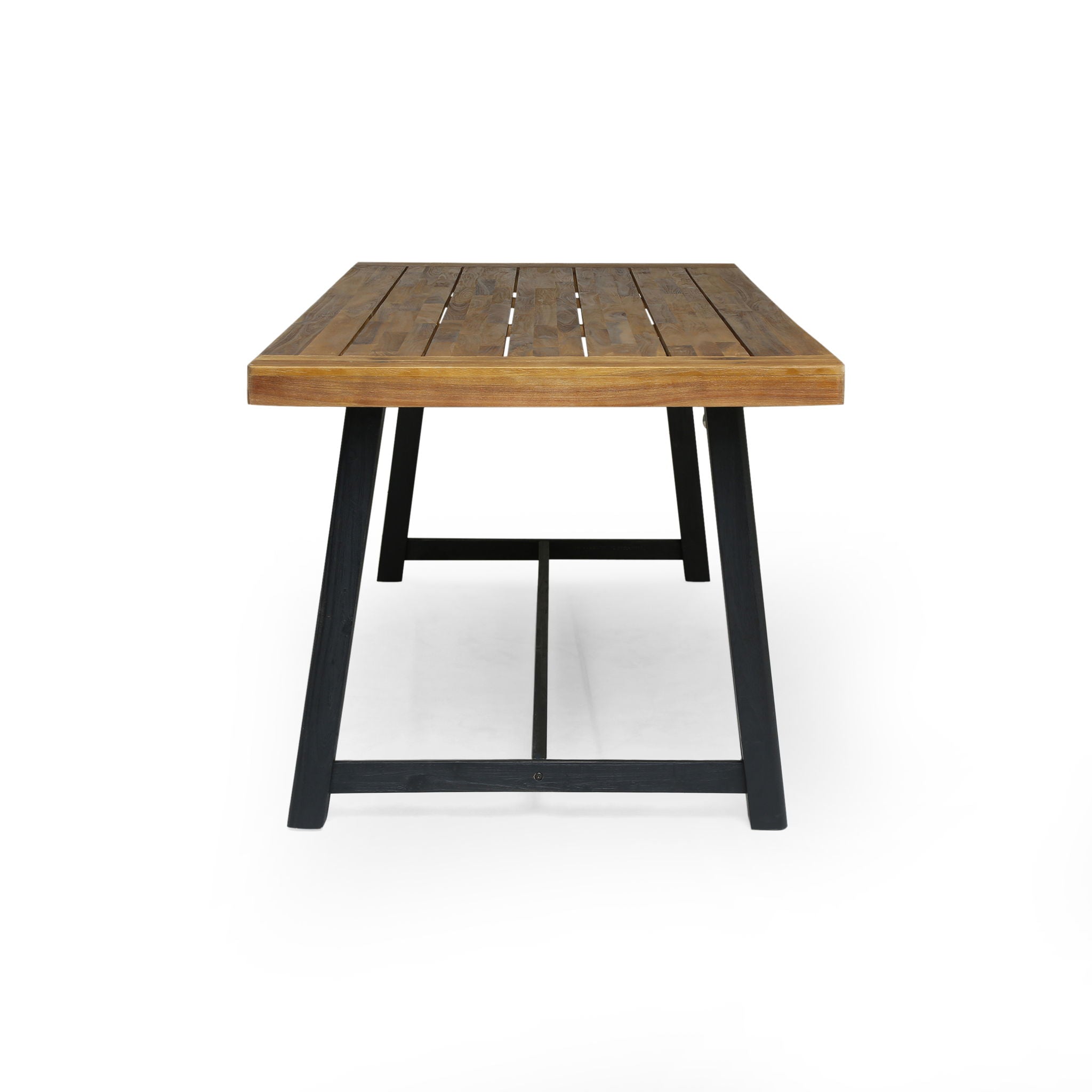 7 Piece Outdoor Modern Dining Set With Stackable Chairs