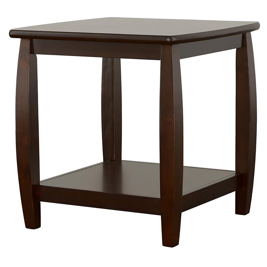 Coaster Fine Furniture Dixon - 1-Shelf Square Wood End Table Espresso - Cappuccino | Meri Furniture