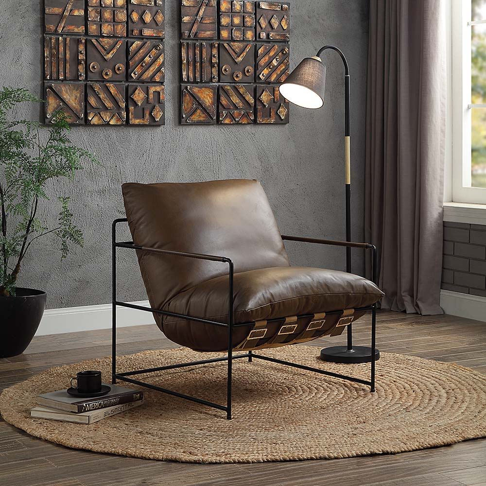 ACME Oralia - Accent Chair - Saturn Top Grain Leather | Meri Furniture