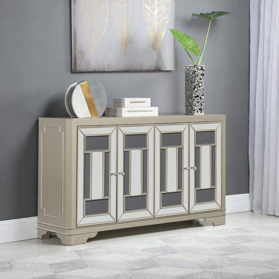 Coaster Fine Furniture Toula - 4 Door Accent Cabinet - Smoke And Champagne | Meri Furniture