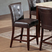 Britney - 20" Counter Height Chair Set of 2) - Espresso Synthetic Leather & Walnut