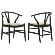 Coaster Fine Furniture Dinah - Wood Wishbone Dining Side Chair (Set of 2) - Black | Meri Furniture