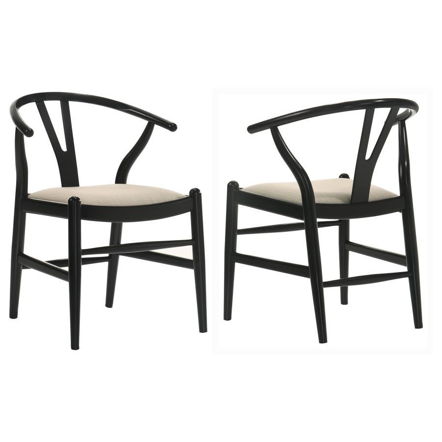 Coaster Fine Furniture Dinah - Wood Wishbone Dining Side Chair (Set of 2) - Black | Meri Furniture