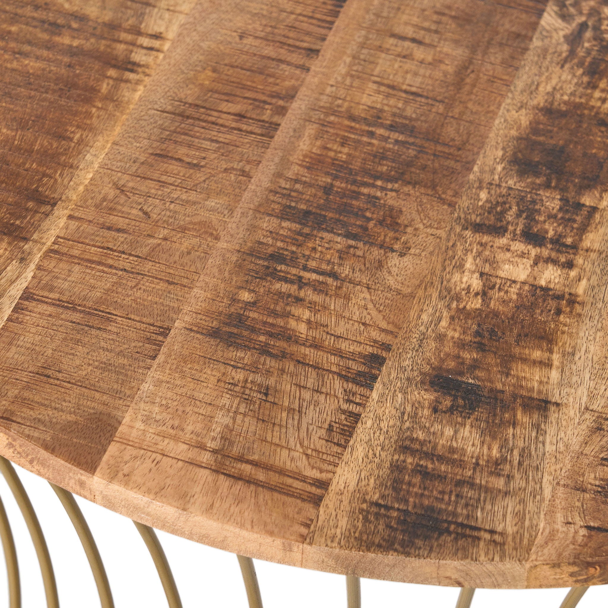 Ameliarae - Handcrafted Boho Mango Wood And Iron Coffee Table - Natural