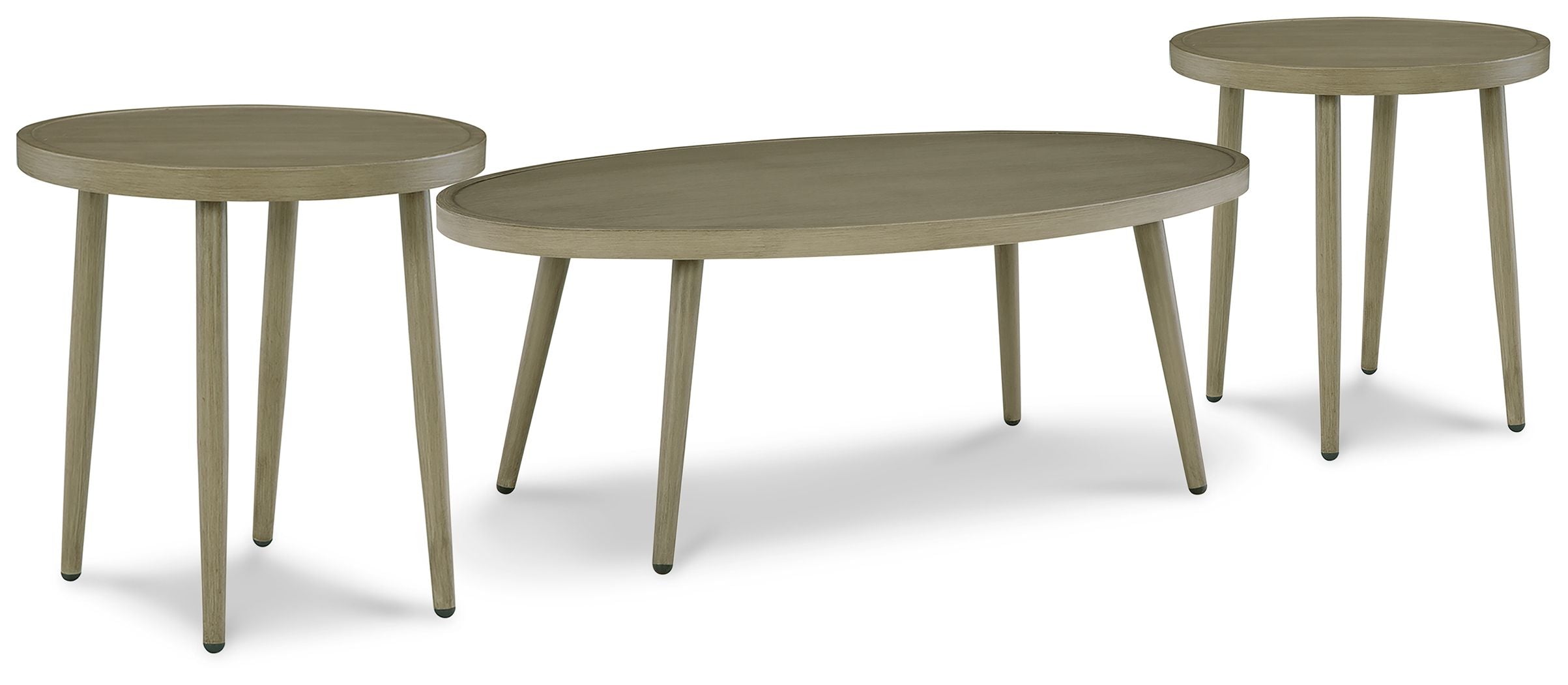 Signature Design by Ashley® Swiss Valley - Beige - Outdoor Coffee Table With 2 End Tables | Meri Furniture