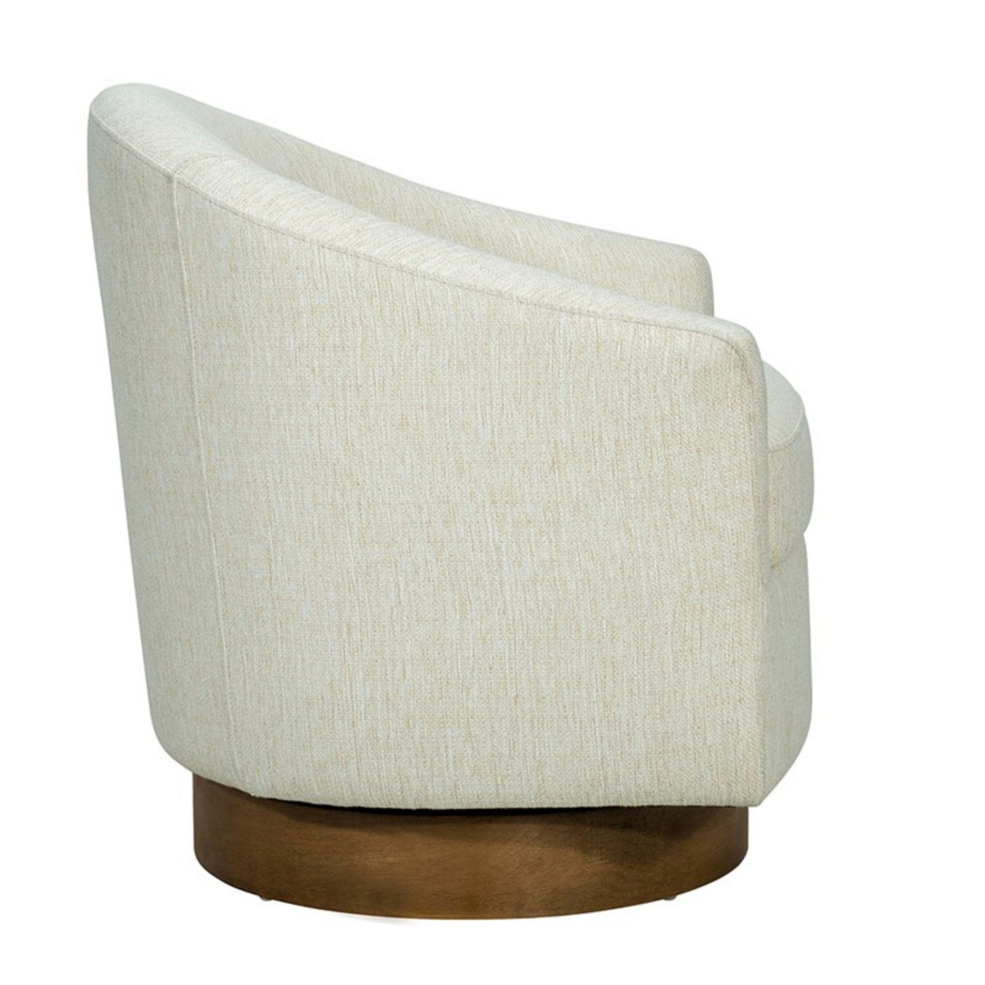 Upholstered Swivel Chair - Cream