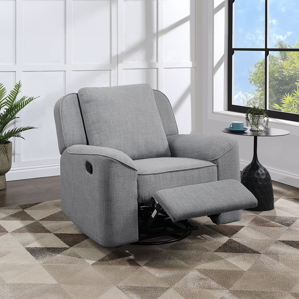 ACME Destiny - Glider Recliner With Swivel - Gray Linen | Meri Furniture