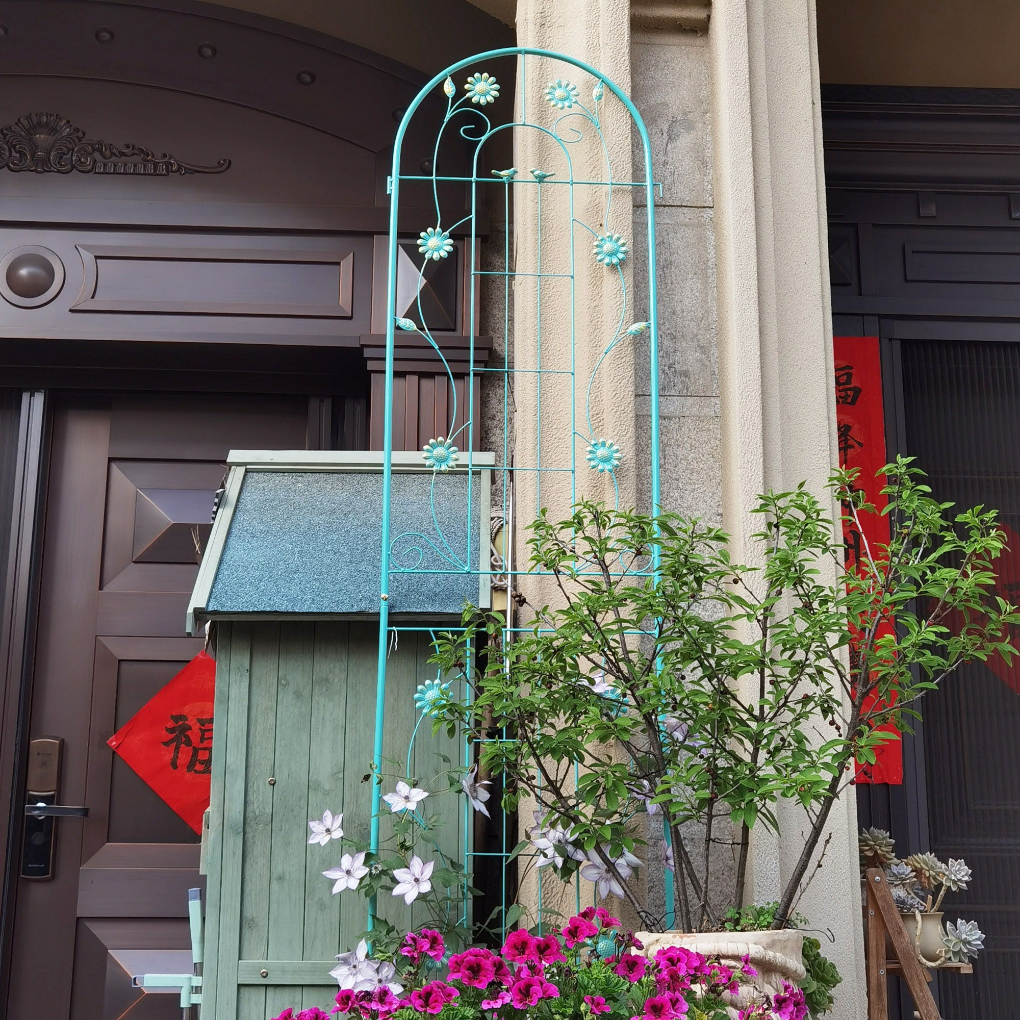 Metal Garden Trellis Rustproof Trellis For Climbing Plant Outdoor Flower Support