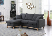 Colton 84.25"W Dark Gray Woven Reversible Sleeper Sectional Sofa with Storage Chaise