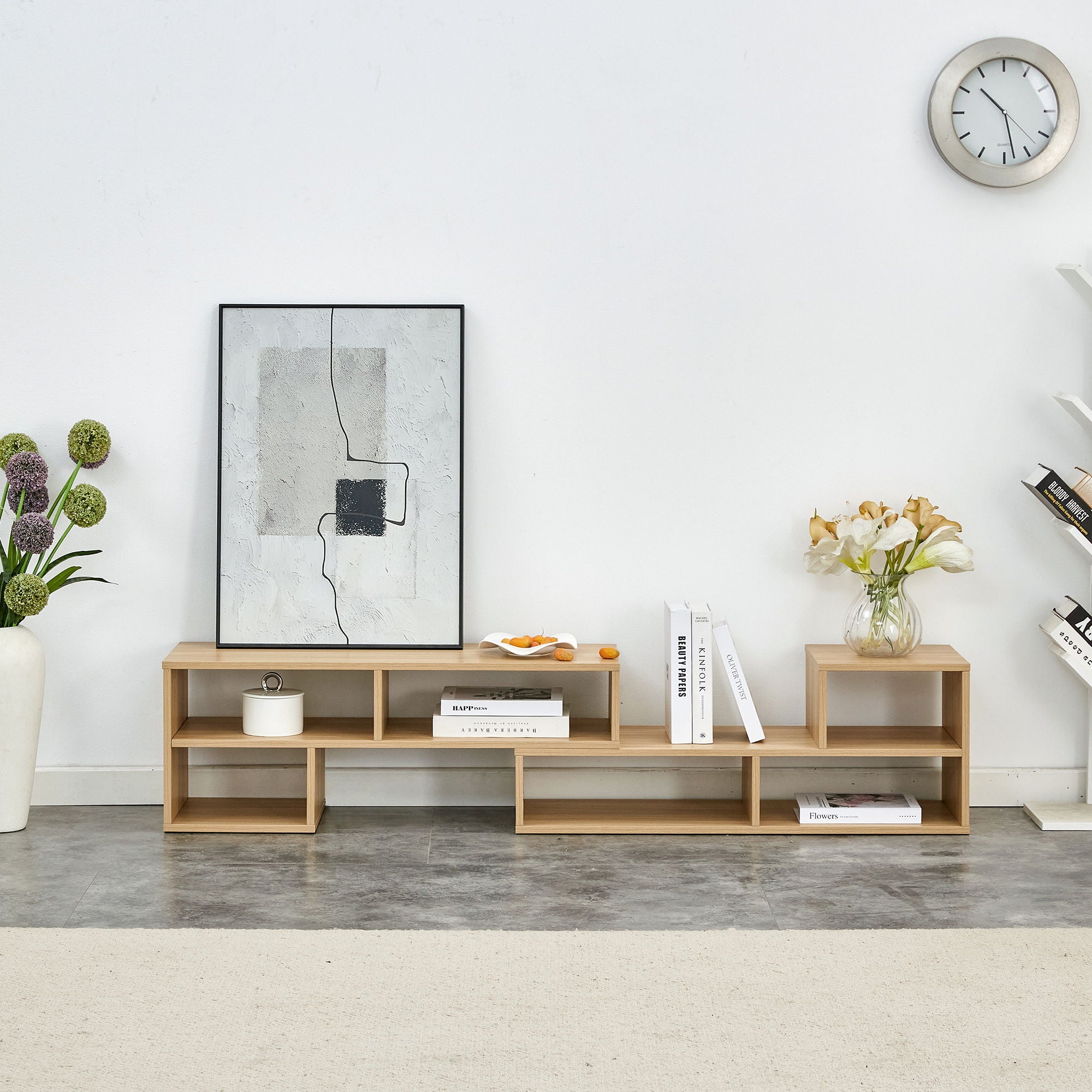 Cube TV Stand With Open Storage And 2 Shelves