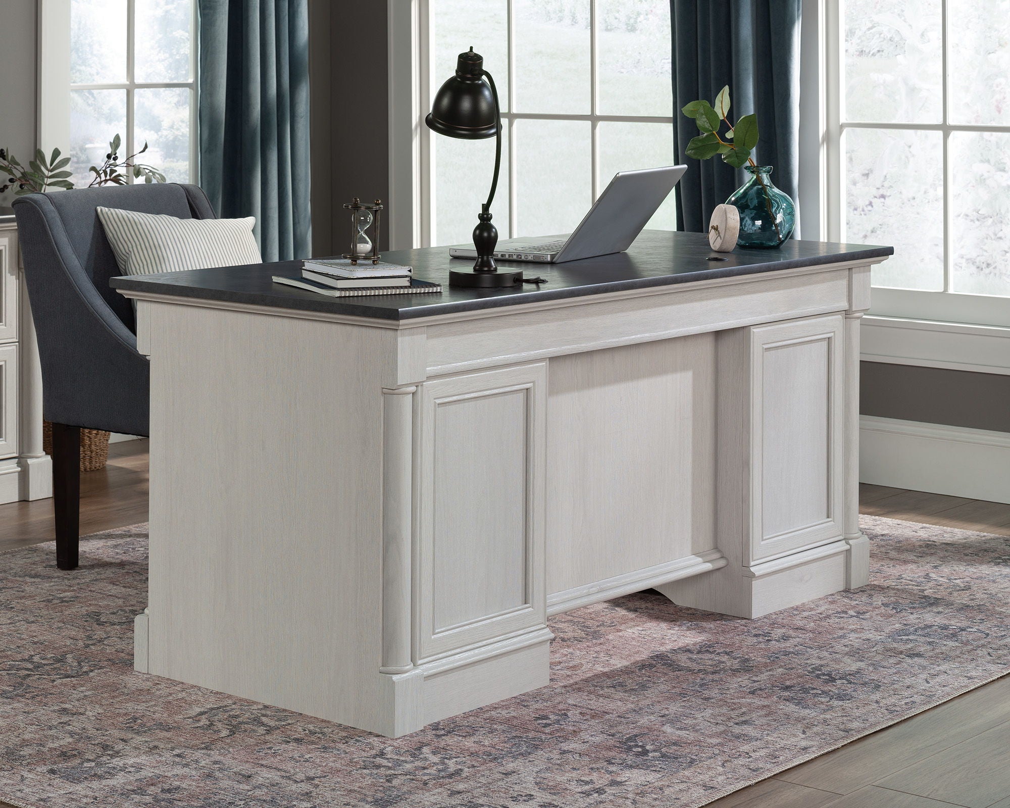 Executive Home Office Desk in Glacier Oak
