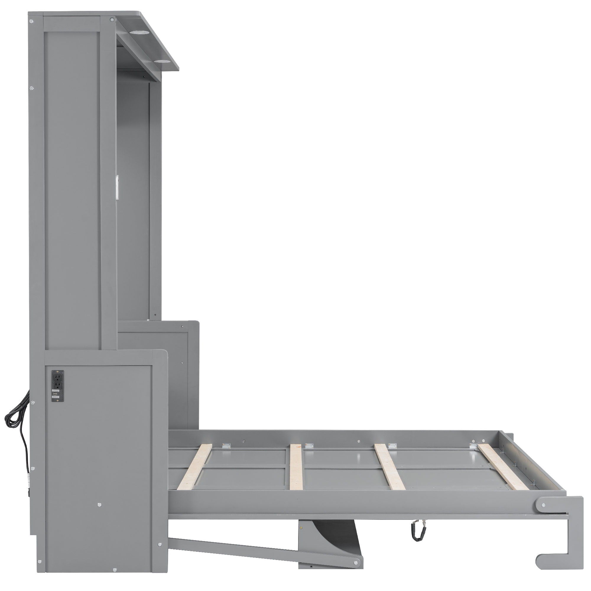 Murphy Bed With Desk, LED Lights & USB Charging Station