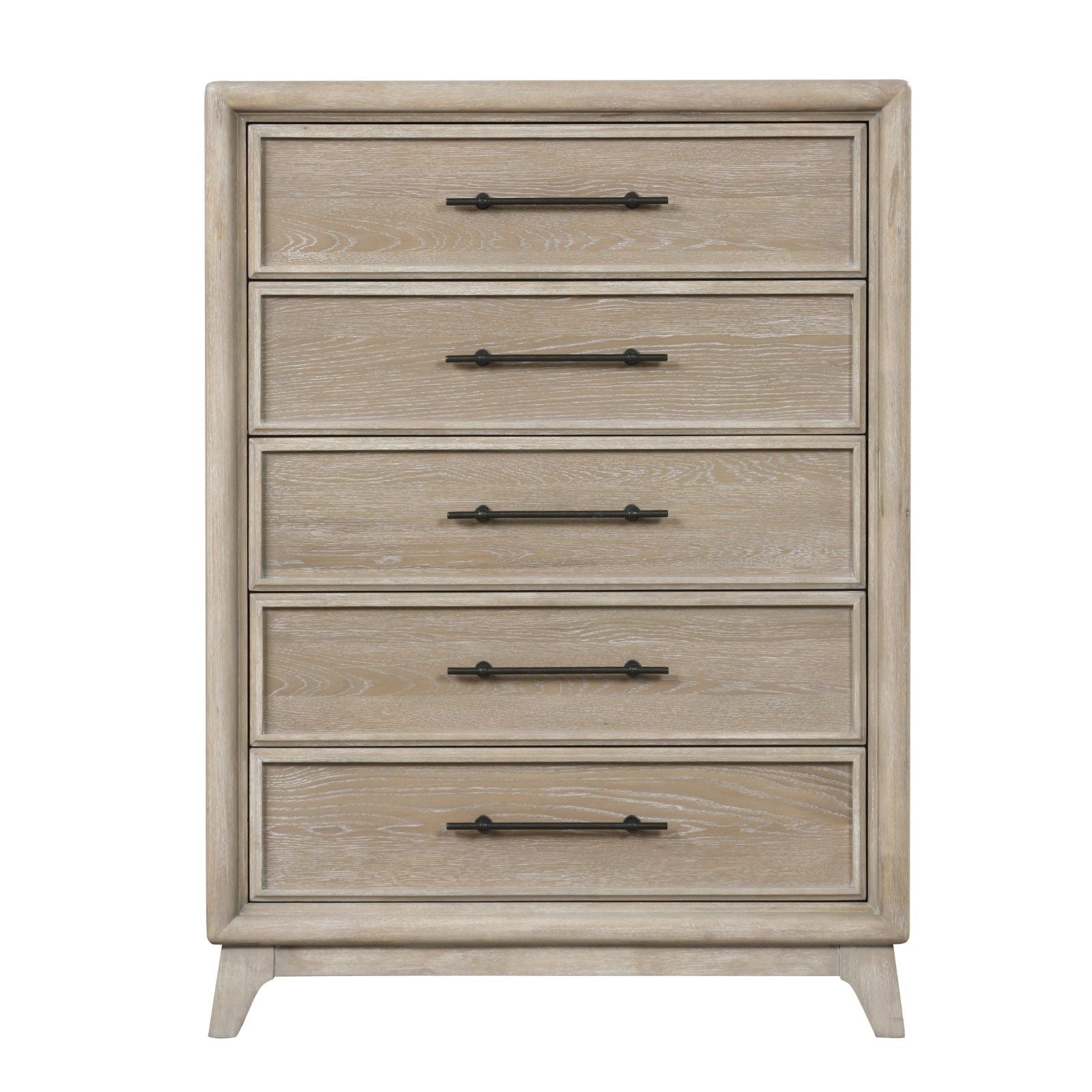 1 Piece Chest With Handles, Angled Legs, Ball Bearing Glides - Oak