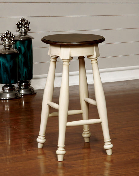 Furniture of America Sabrina - Counter Height Stool (Set of 2) - Off-White / Cherry | Meri Furniture