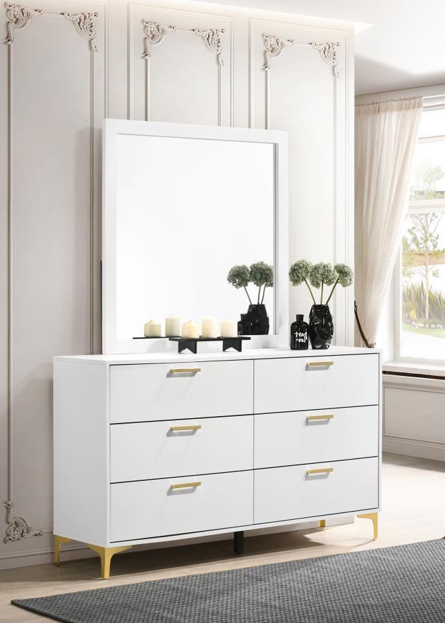 Coaster Fine Furniture Kendall - 6-Drawer Dresser With Mirror | Meri Furniture