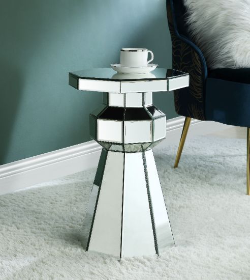 ACME Meria - Pedestal - Mirrored | Meri Furniture