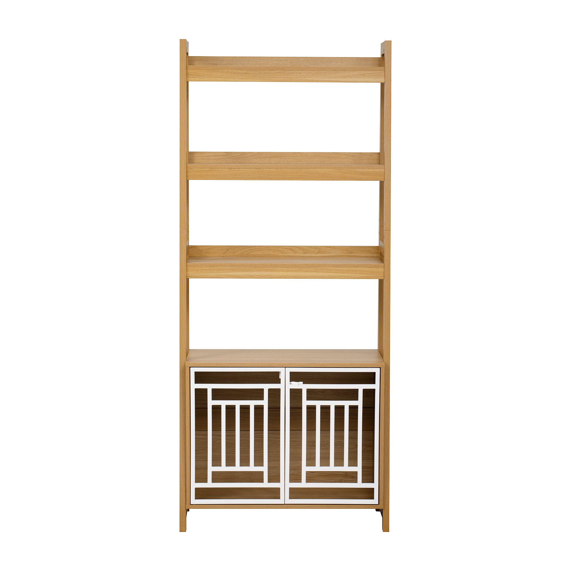 Modern Furniture Style 2 In 1 Pet Friendly Dog Crate Ladder Bookcase - Ancient Oak