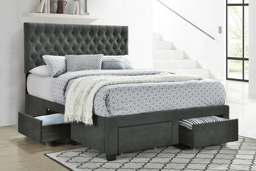 Coaster Fine Furniture Soledad - Upholstered Storage Panel Bed | Meri Furniture