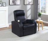 Cyrus - Upholstered Track Arm Recliner - Black