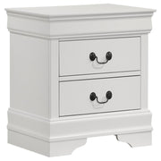 Coaster Fine Furniture Louis Philippe - 2-Drawer Nightstand Bedside Table - White | Meri Furniture