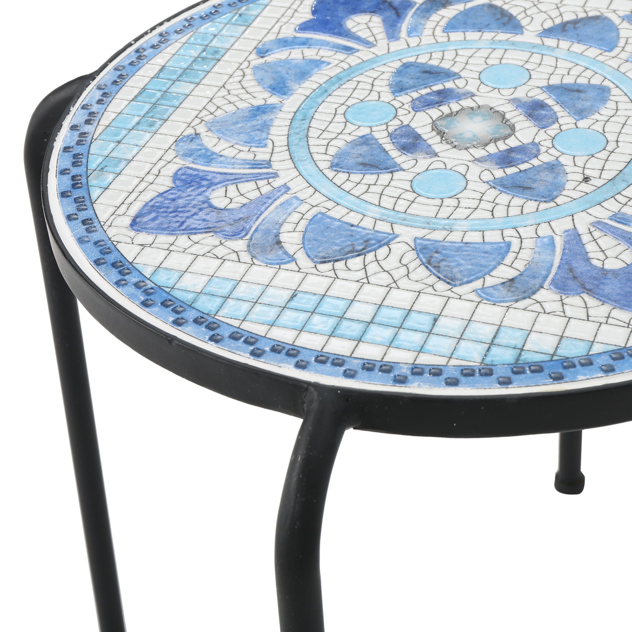 Skye - End Table - White / Blue