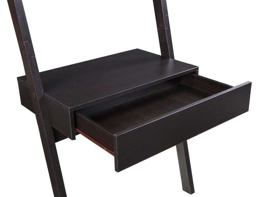 Coaster Fine Furniture Colella - 1-Drawer Ladder Desk With Shelf - Cappuccino | Meri Furniture