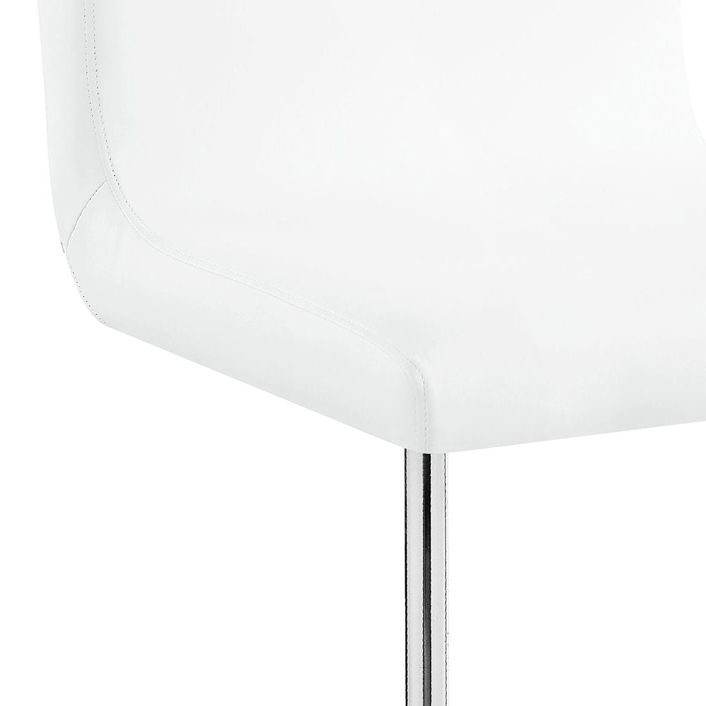 Palton - Side Chair Set of 2) - White Synthetic Leather & Chrome