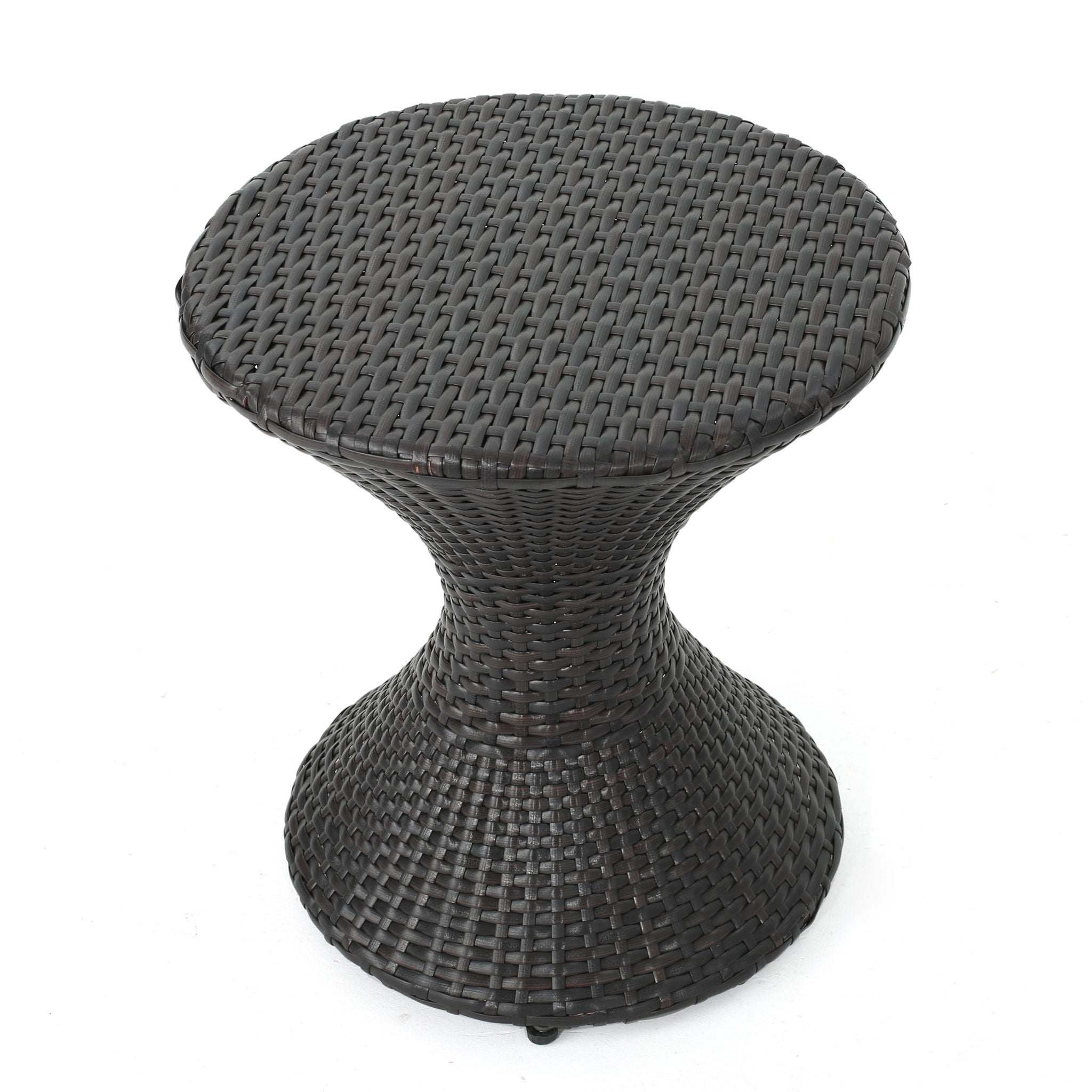 Highest Quality Wicker Hourglass Shaped Side Table - Brown Multi