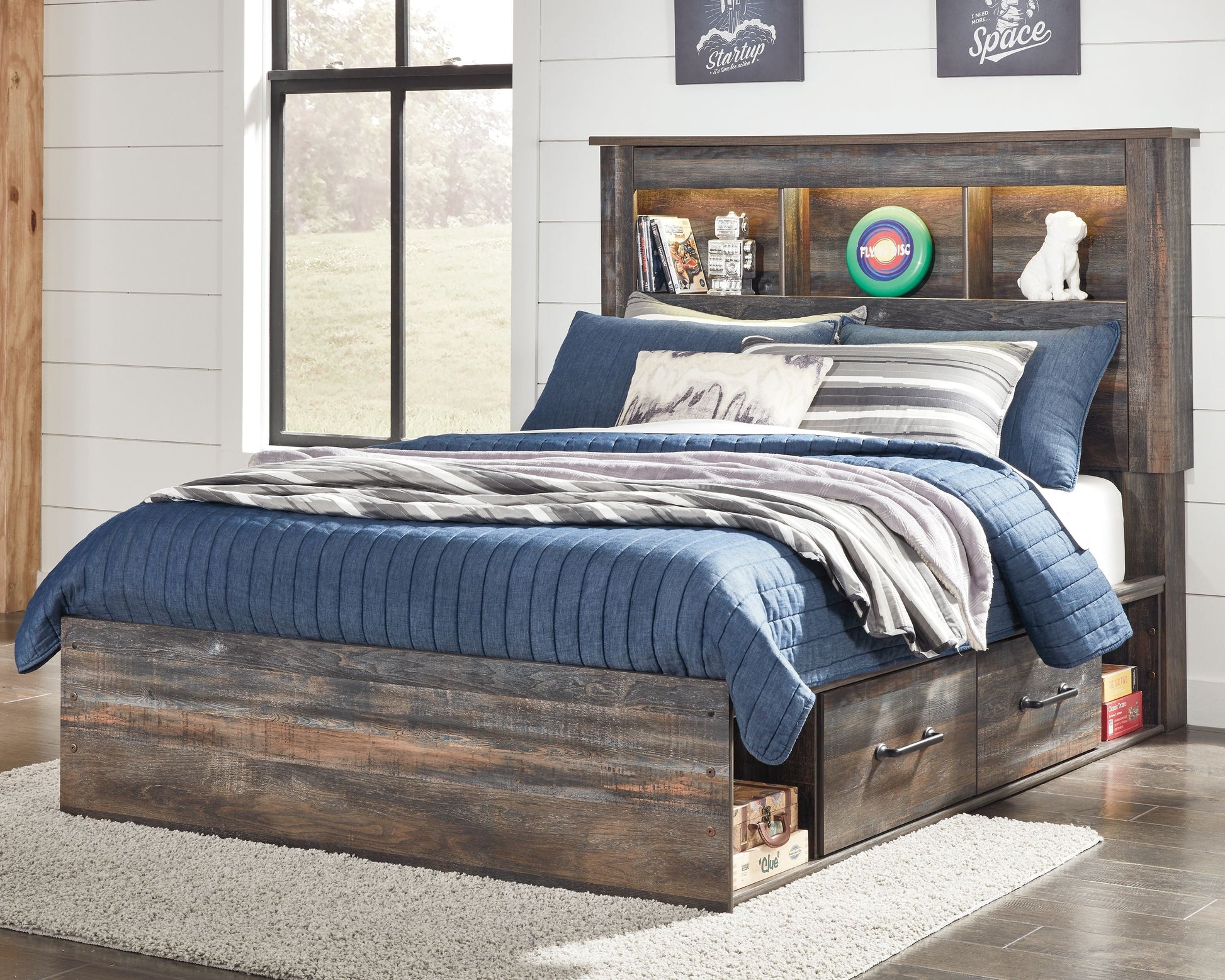 Signature Design by Ashley® Drystan - Panel Bookcase Bed | Meri Furniture