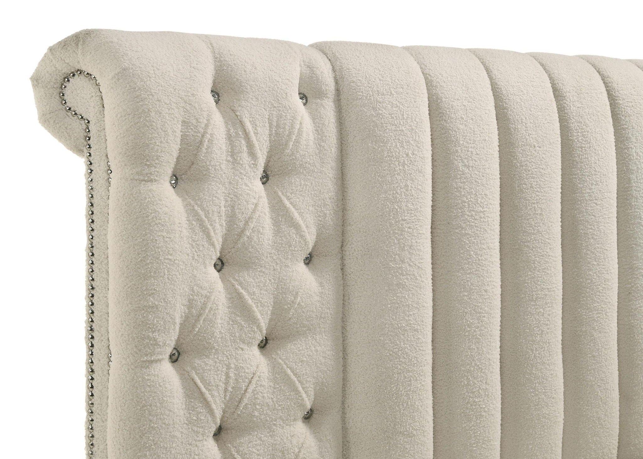 Sonya 4-piece Upholstered Eastern King Bedroom Set Ivory