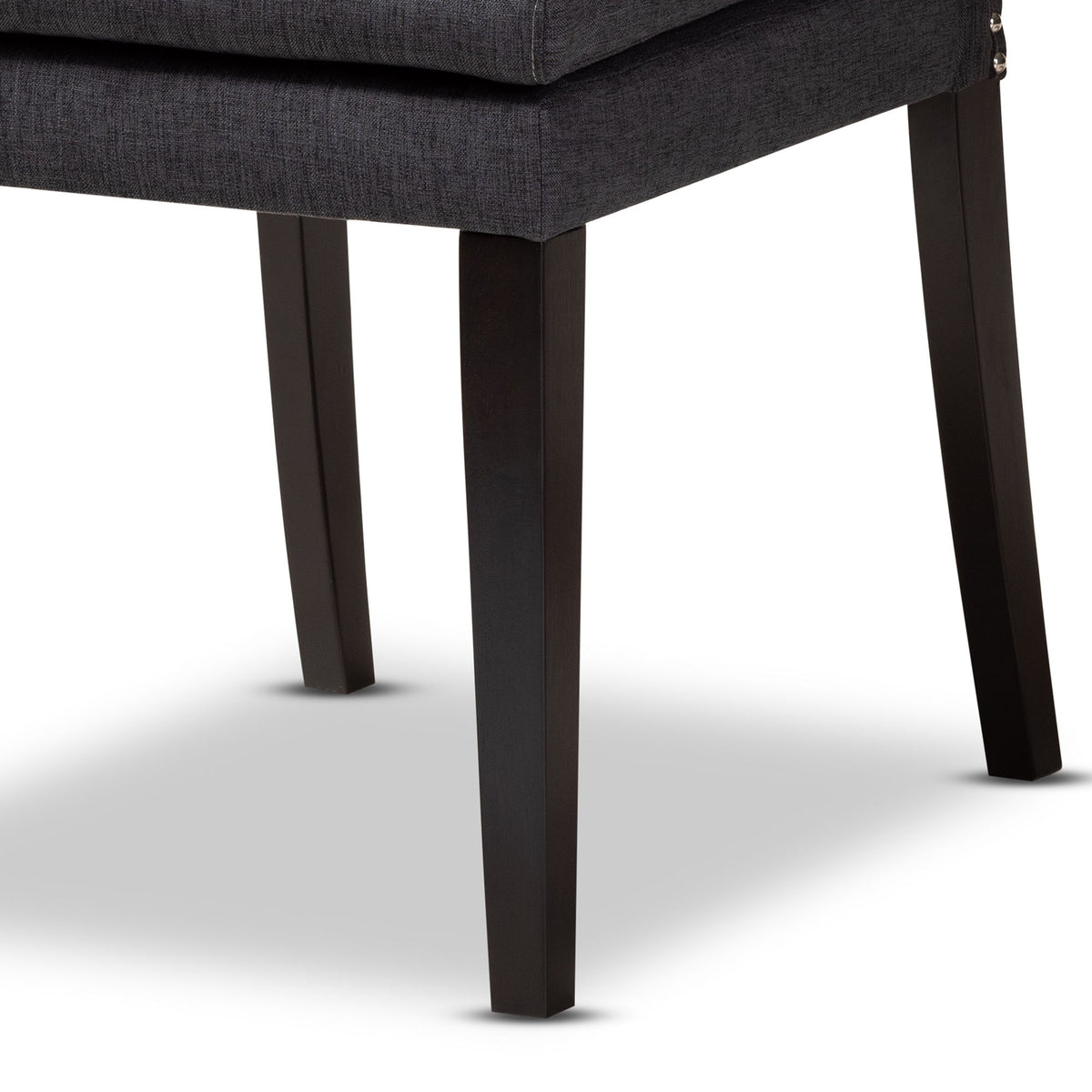Dylin Modern and Contemporary Dark Grey Fabric Upholstered and Dark Brown Finished Wood 7-Piece Dining Set