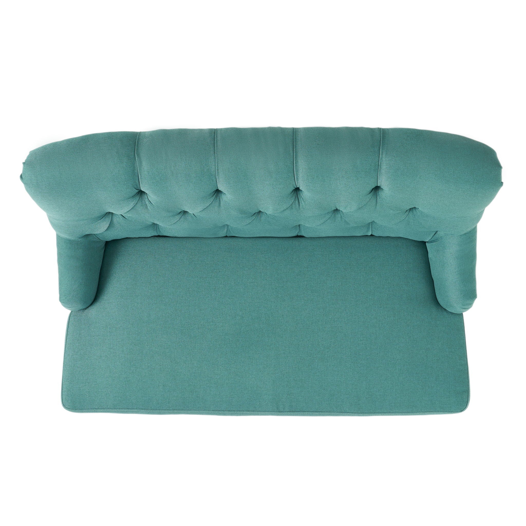 Nicole - French Style Upholstered Loveseat With Tufted Backrest - Teal