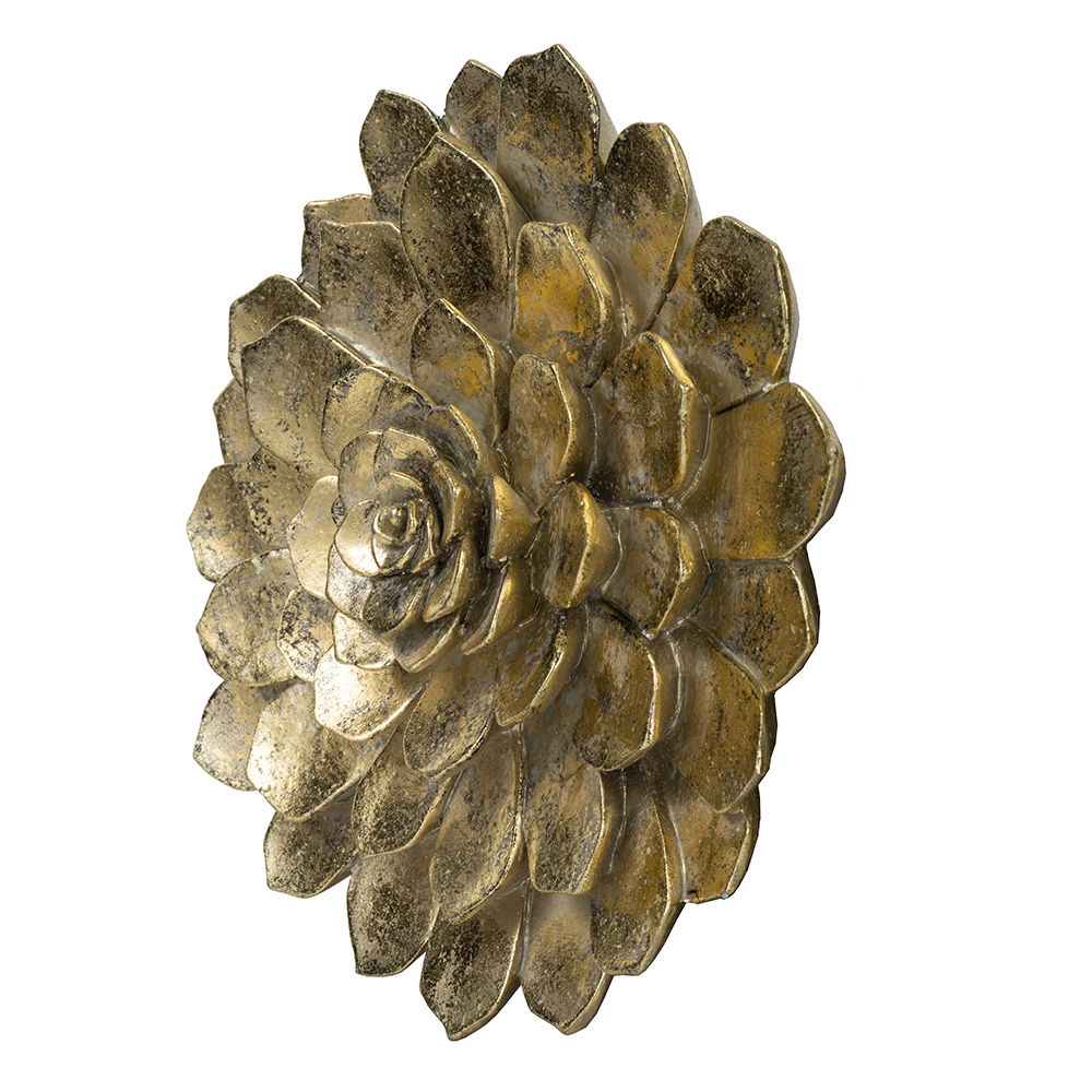 3 Piece Succulent Wall Plaque - Gold